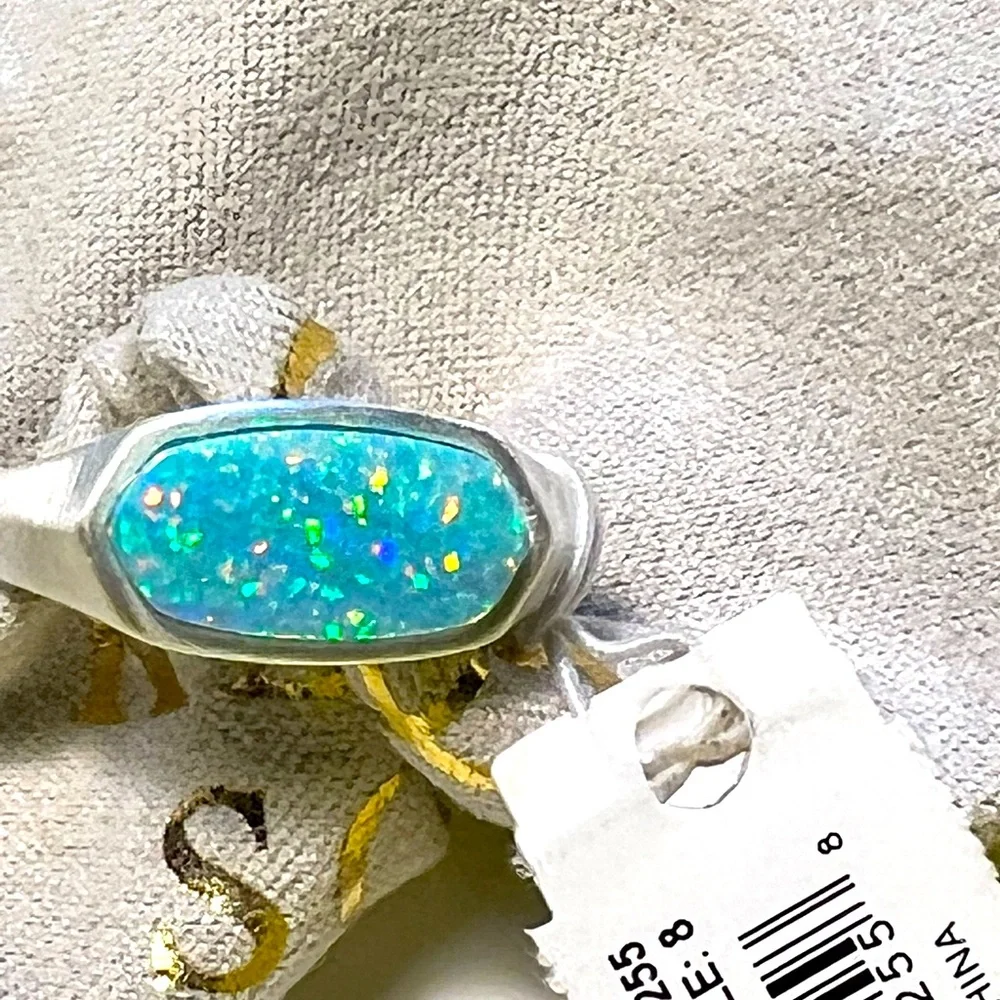 NWT Kendra Scott Mel Ring RARE Mint Opal & Silver Perfectly Beautiful Retired! - Picture 6 of 12
